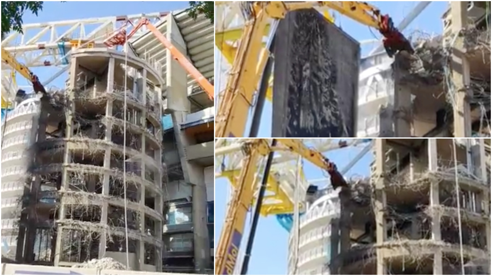 La demolición de la torre B del Santiago Bernabéu