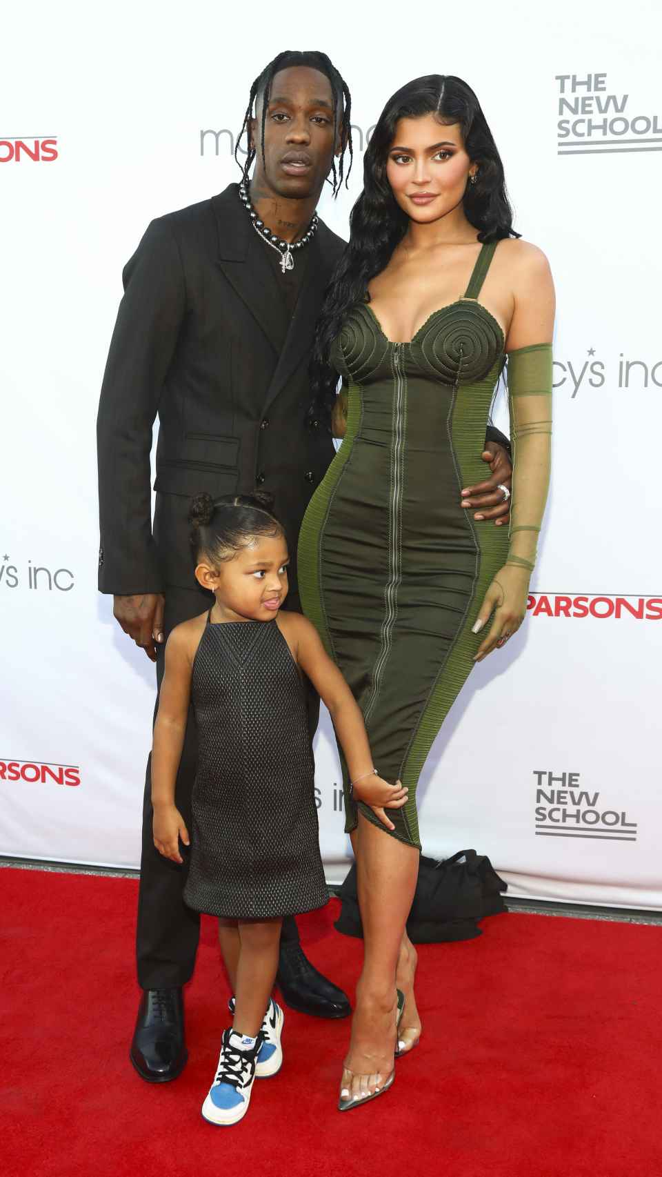 Kylie Jenner, Travis Scott y su primera hija en común, Stormi Webster.