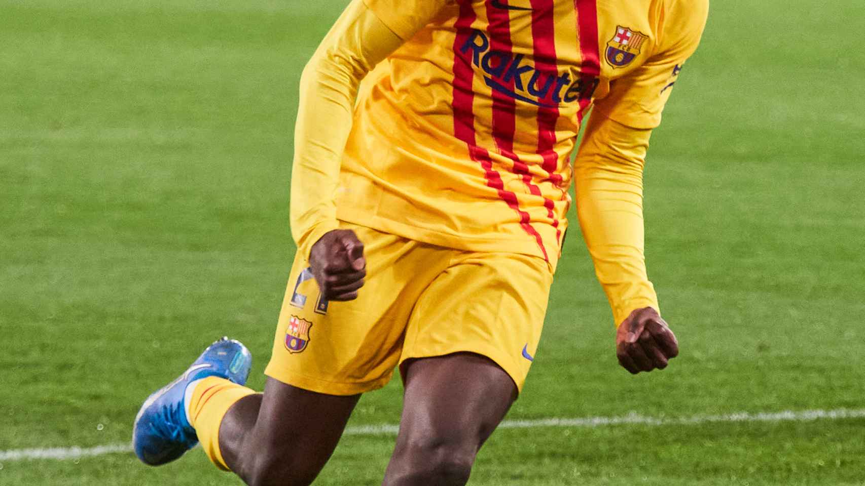 Ilaix Moriba durante un partido con el Barça