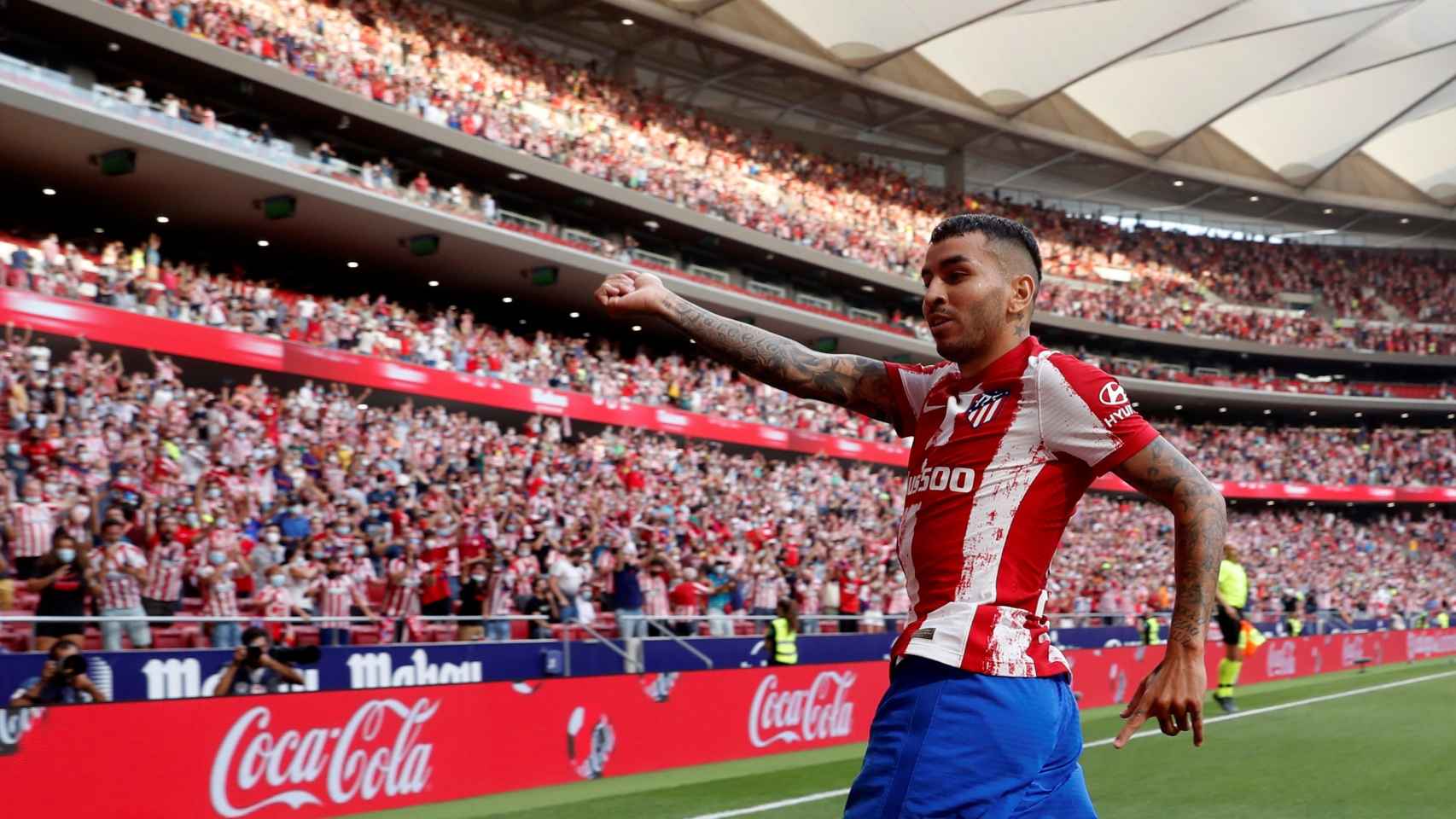 Correa celebra su gol con el Atlético de Madrid en el Wanda Metropolitano