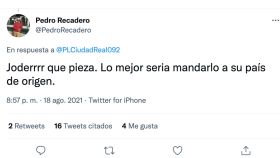 El 'zasca' de la Policía de Ciudad Real a un tweet racista que se ha hecho viral: Un 10 para ustedes