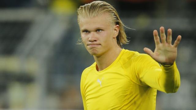 Erling Haaland, en un partido del Borussia Dortmund en la temporada 2021/2022