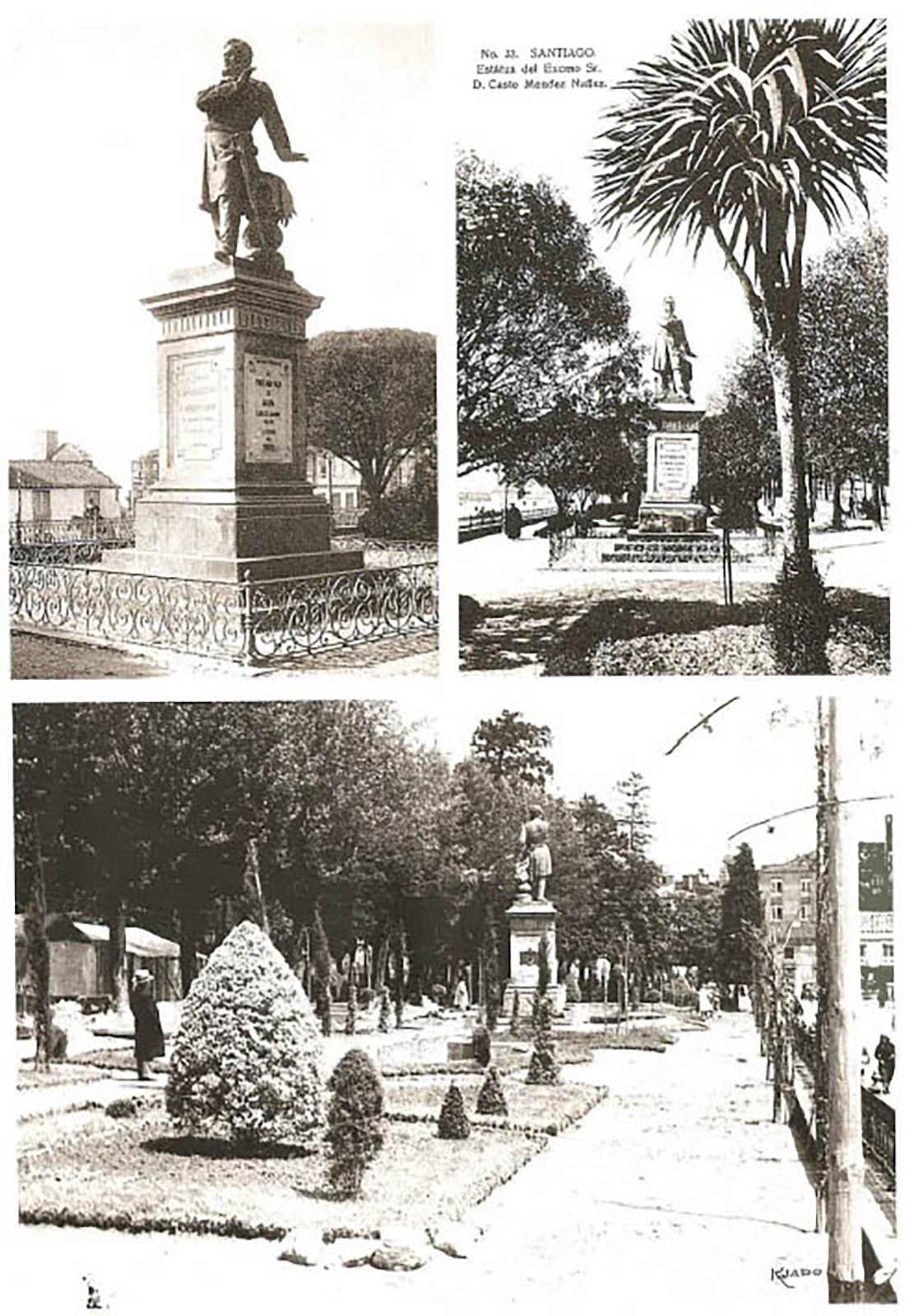 Estanque Méndez Núñez de la Alameda compostelana en 1915 (antes de su construcción)