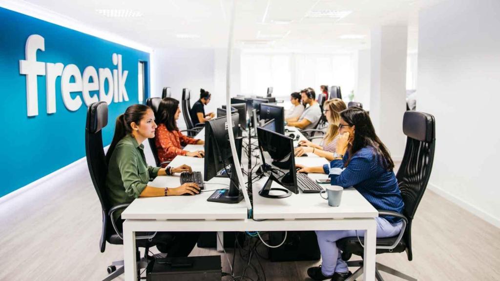 Trabajadores de Freepik en Málaga.