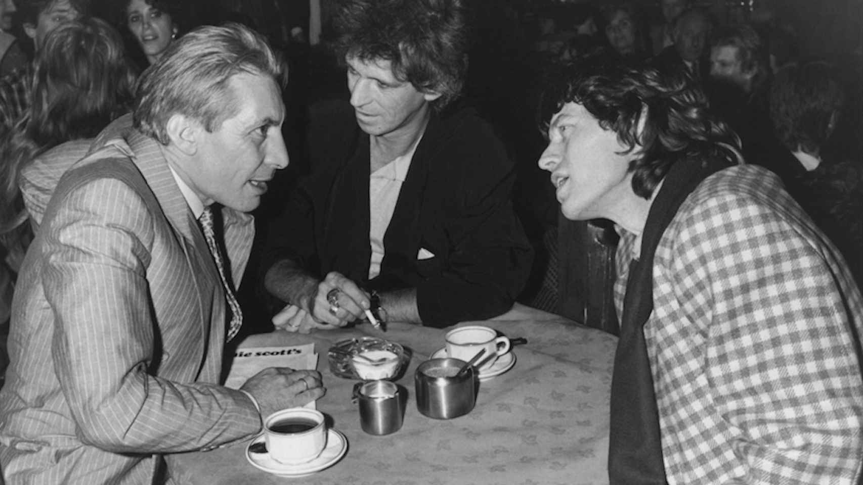 Watts, Richards y Jagger en 1984.