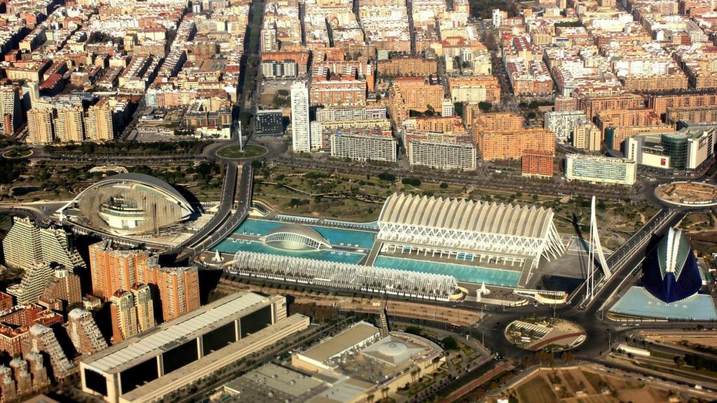 Vista aérea del entorno de la Ciudad de las Artes y las Ciencias de Valencia. FOTO: Pixabay.