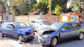 Los coches implicados en el accidente de esta tarde en Oleiros.