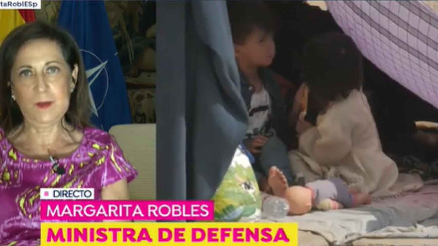 La ministra de Defensa, Margarita Robles, este miércoles en Antena 3.