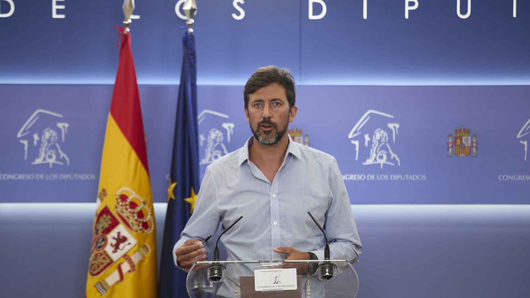 El diputado de Galicia en Común-Unidas Podemos por A Coruña, Antón Gómez-Reino, este miércoles en el Congreso. EP