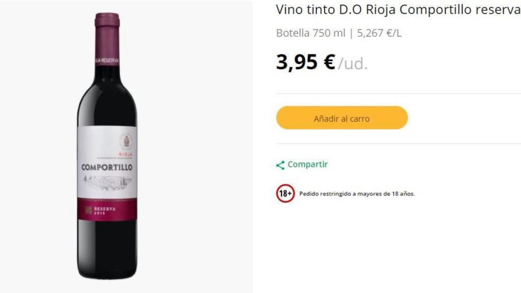 Vino tinto D. O. Rioja Comportillo.