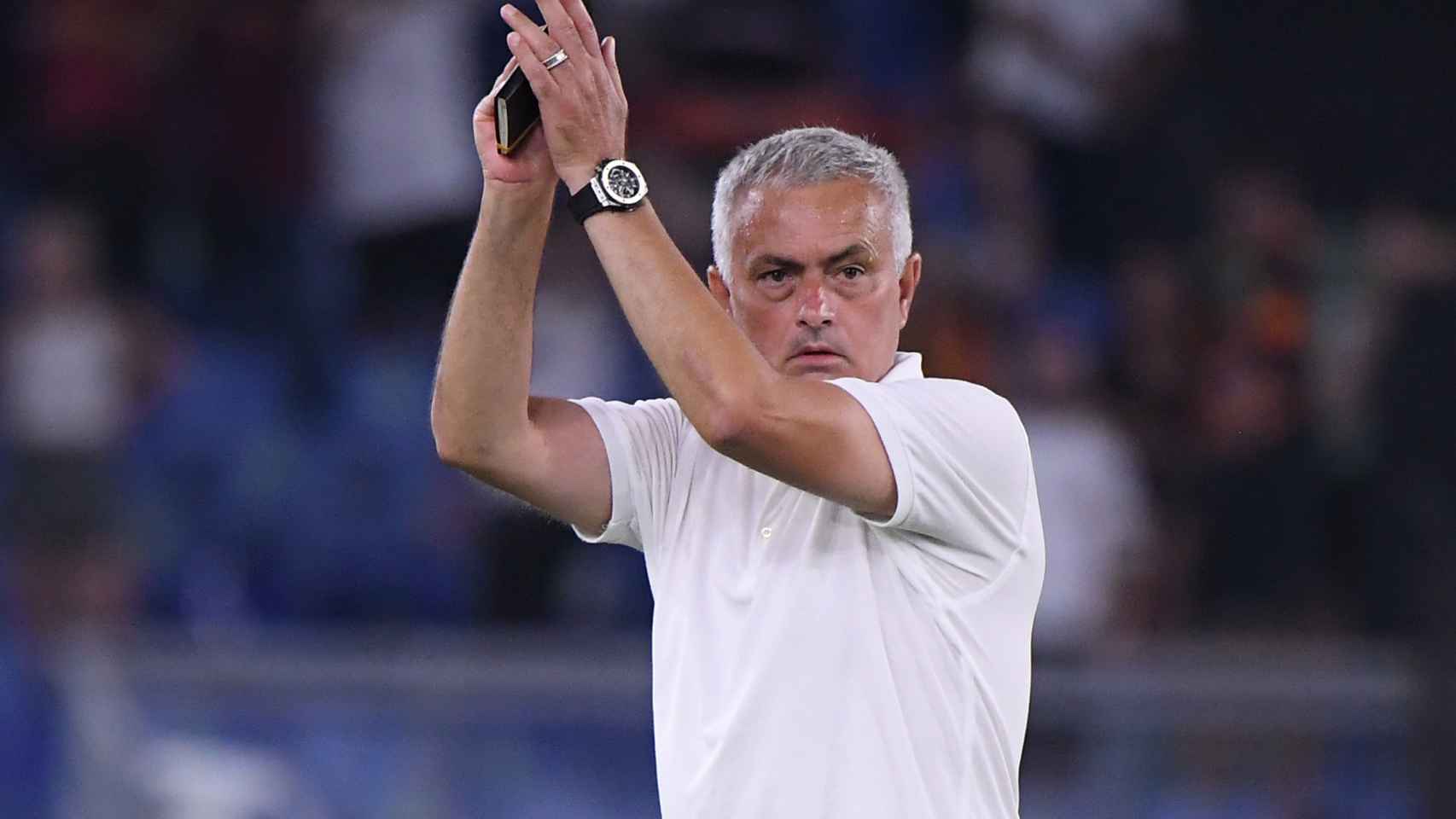 José Mourinho, en un partido de la Roma en la temporada 2021/2022