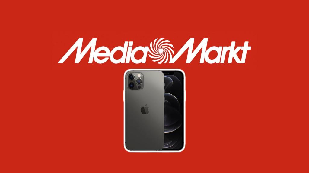 Logo de Media Markt con un iPhone.