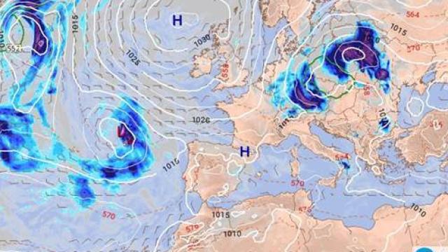 Cambio de tiempo en el oeste debido a la aparición de una borrasca desde el Atlántico.