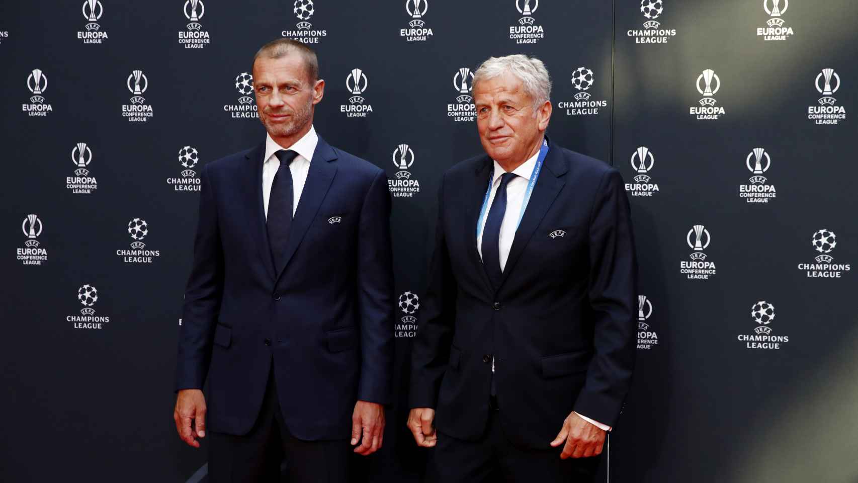 Aleksander Ceferin, presidente de la UEFA, junto al presidente de la Federación de Turquía, Servet Yardimci
