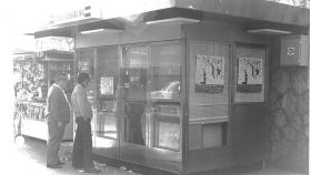 Imagen del quiosco de lotería en los años 70.