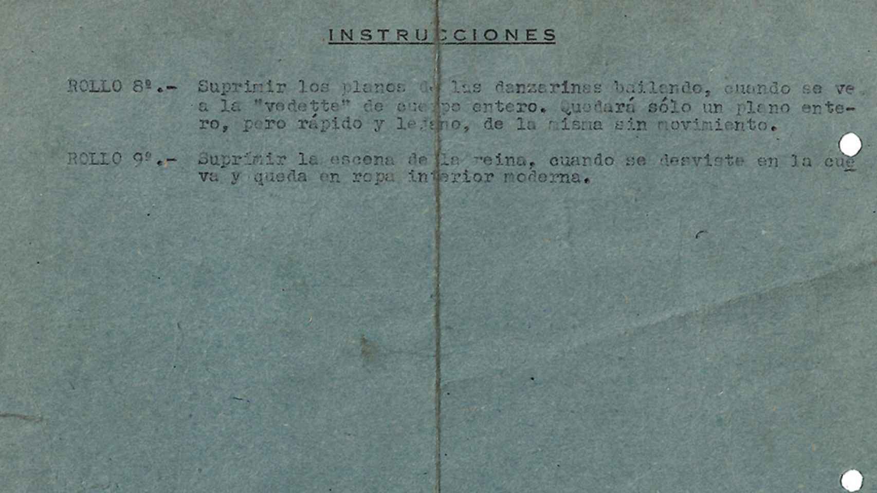 Documento de la censura de 'La venganza de Don Mendo'.