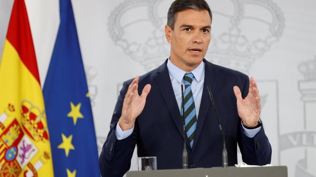 El presidente del Gobierno, Pedro Sánchez, este viernes en La Moncloa.  Efe