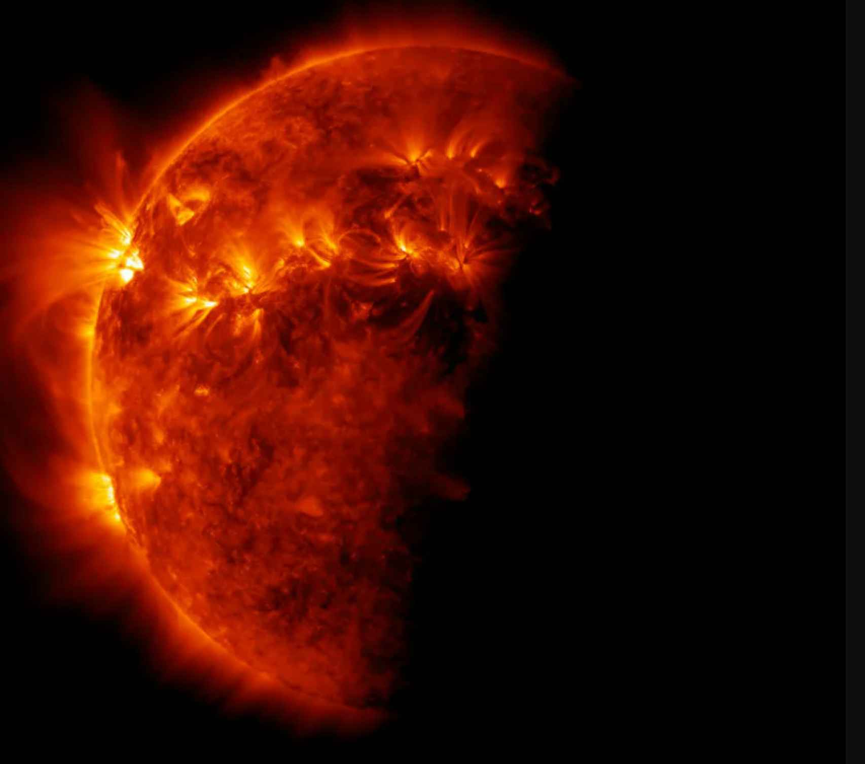 Eclipse de Sol causado por la Tierra, una imagen que se puede ver en la muestra.