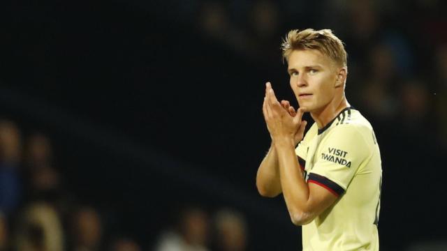 Martin Odegaard, en un partido del Arsenal de la temporada 2021/2022