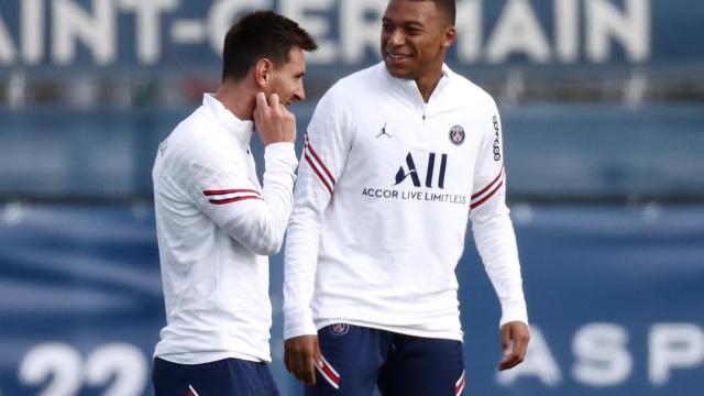 Messi y Mbappé, juntos en un entrenamiento del PSG