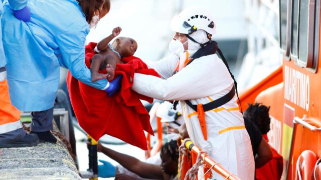 Rescate de unos migrantes en Canarias.