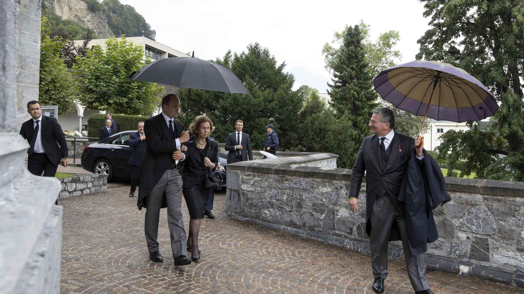 La reina Sofía, a su llegada al funeral de Estado.