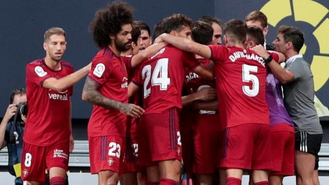 Osasuna celebra un gol contra el Cádiz