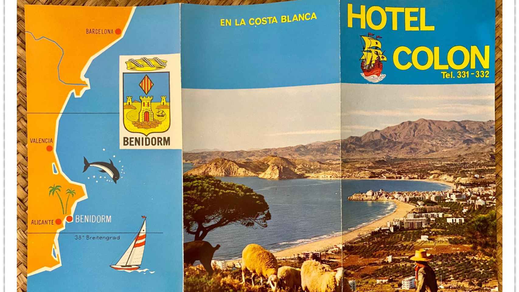Un antiguo folleto del hotel Colón en Benidorm.