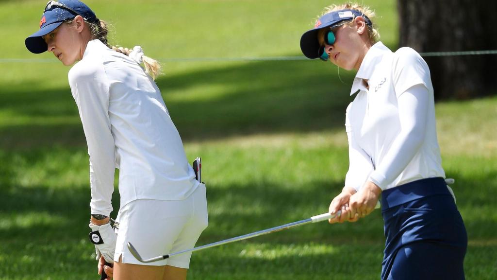 Nelly y Jessica Korda, durante un entrenamiento