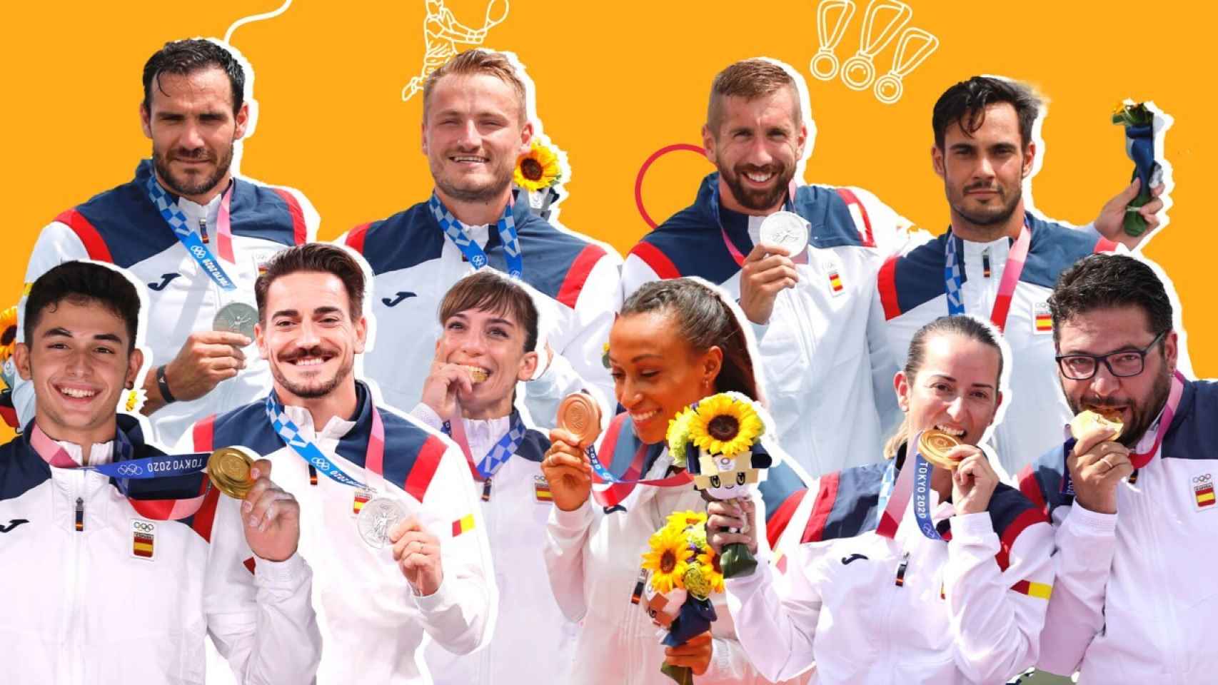 Los medallistas de España en los JJ.OO. de Tokio.