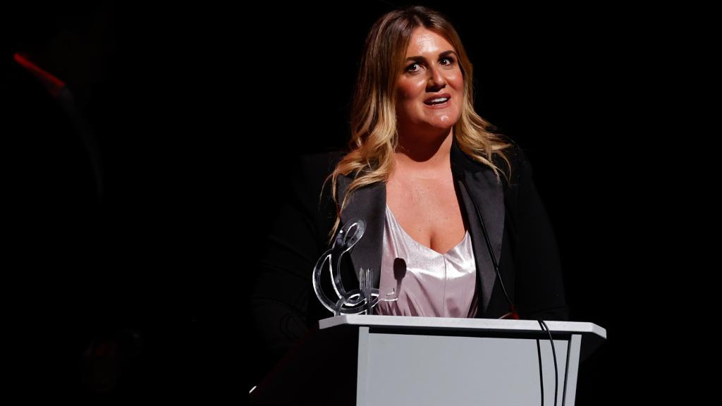 Carlota Corredera , durante la entrega de premios Alcazaba en Ávila.