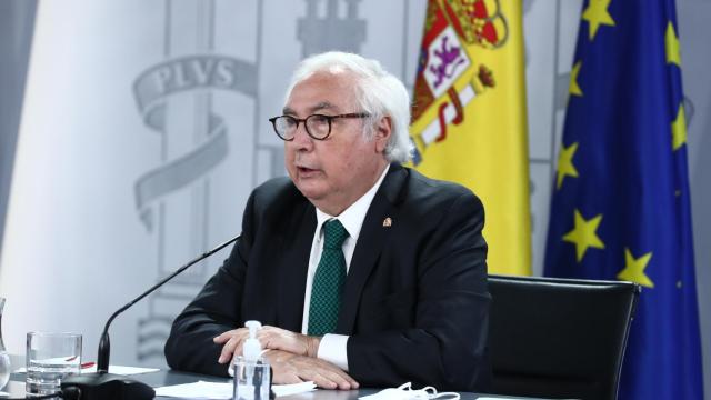 Manuel Castells, ministro de Universidades, durante una rueda de prensa del Consejo de Ministros.