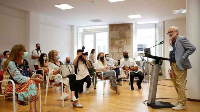 Fran Teixeira, en una intervención durante su homenaje.