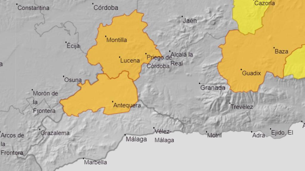 El mapa de alertas actualizado a las 19.25 de este miércoles.