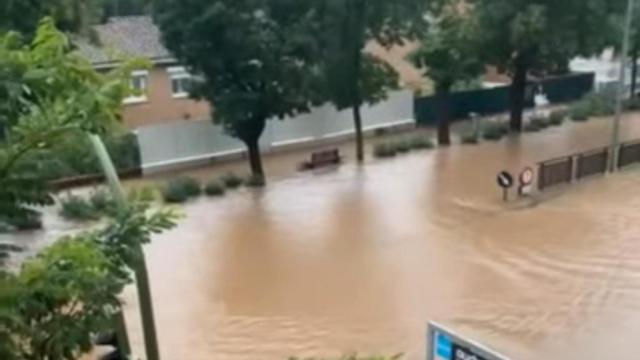 Riada en la calle del Pozo Amargo, en el casco histórico de Toledo