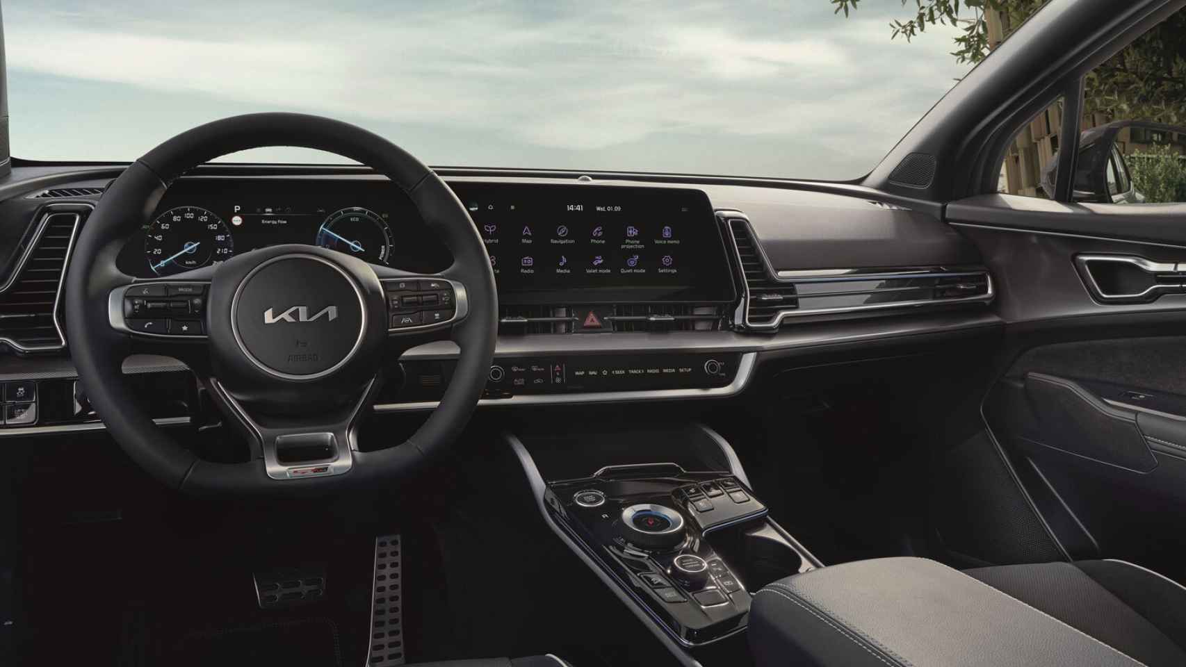 El interior del Kia Sportage destaca por sus dos pantallas de 12,3 pulgadas.