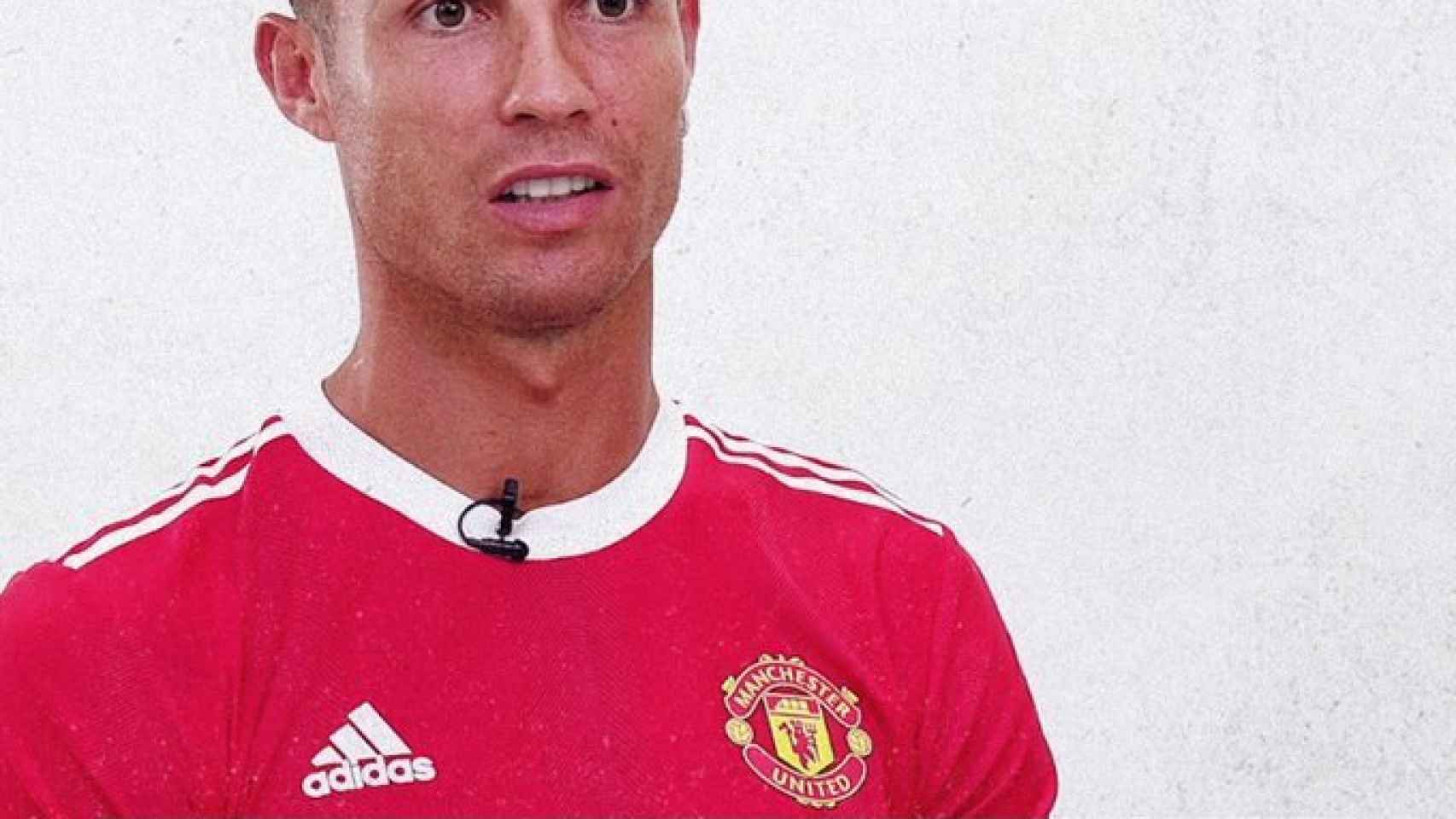 Cristiano Ronaldo, durante una entrevista con el Manchester United