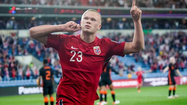 Erling Haaland, en un partido de la selección de Noruega