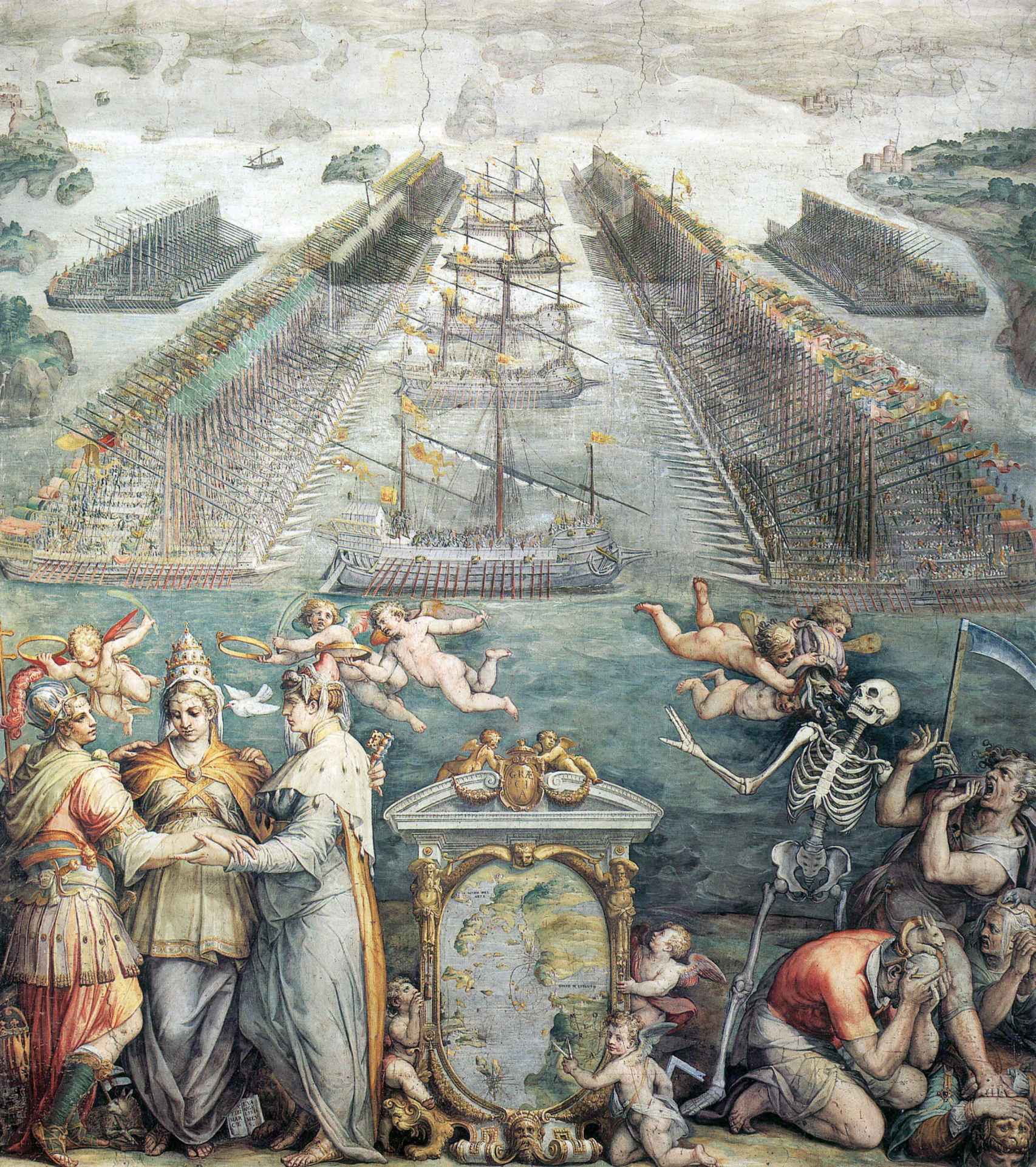 La batalla de Lepanto vista por el pincel de Giorgio Vasari.