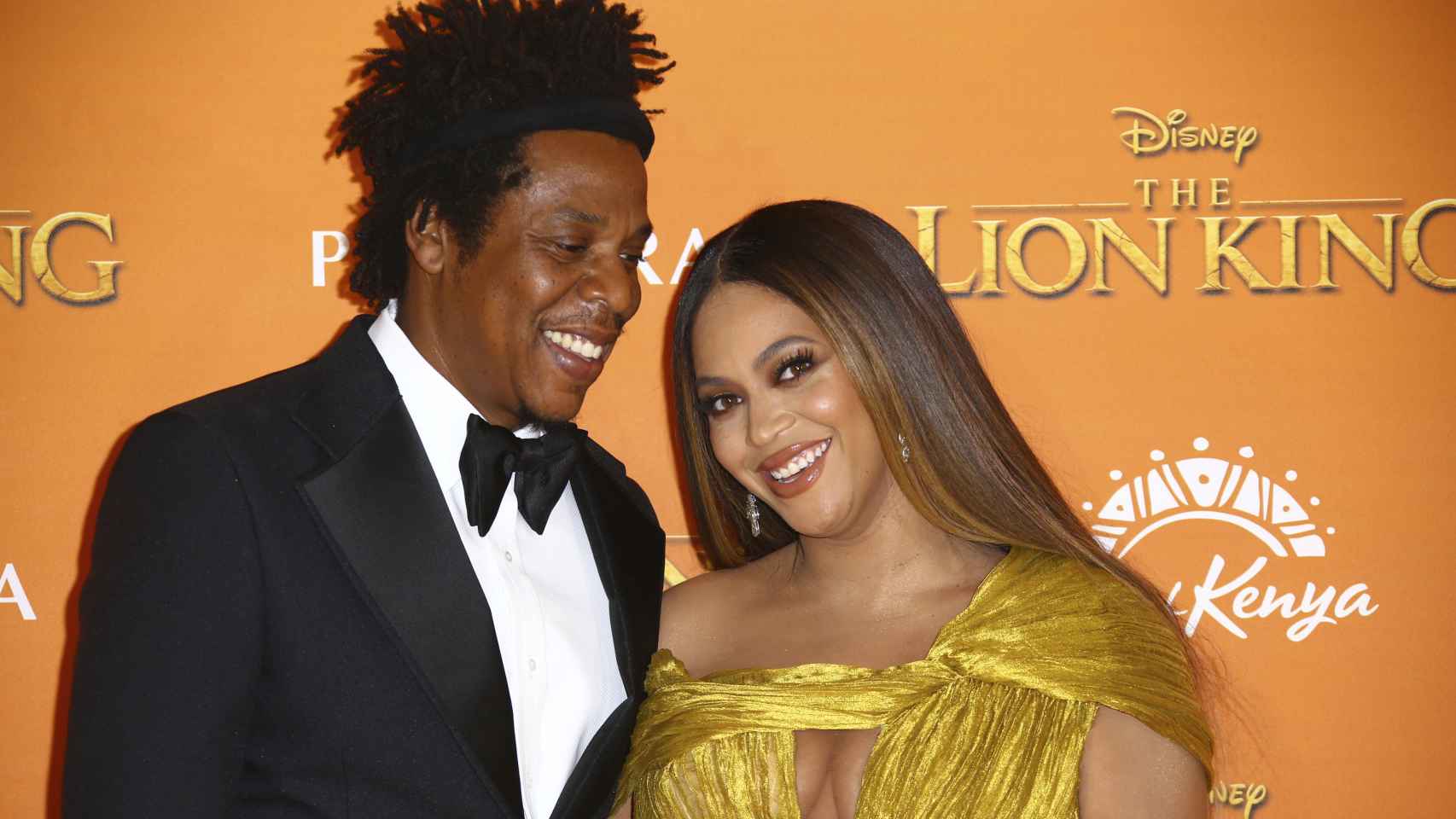Jay Z y Beyoncé en la 'premiere' de 'El rey león'.