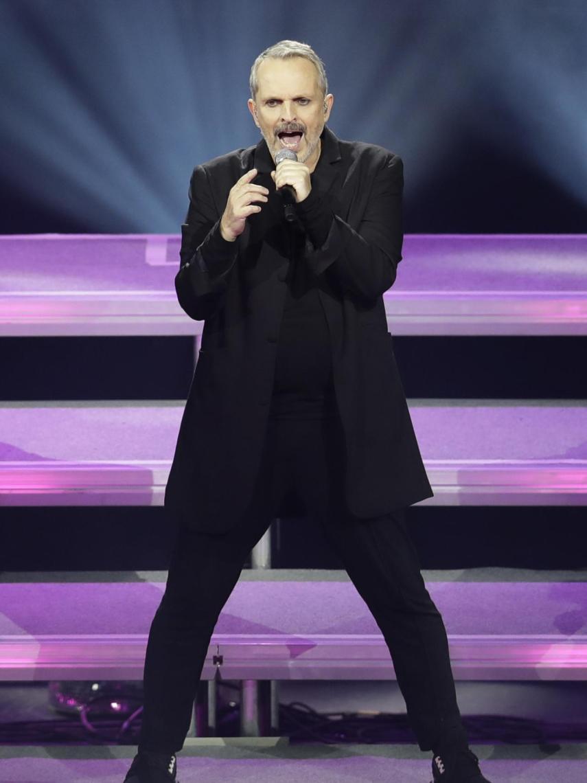 Miguel Bosé, durante un concierto en México.