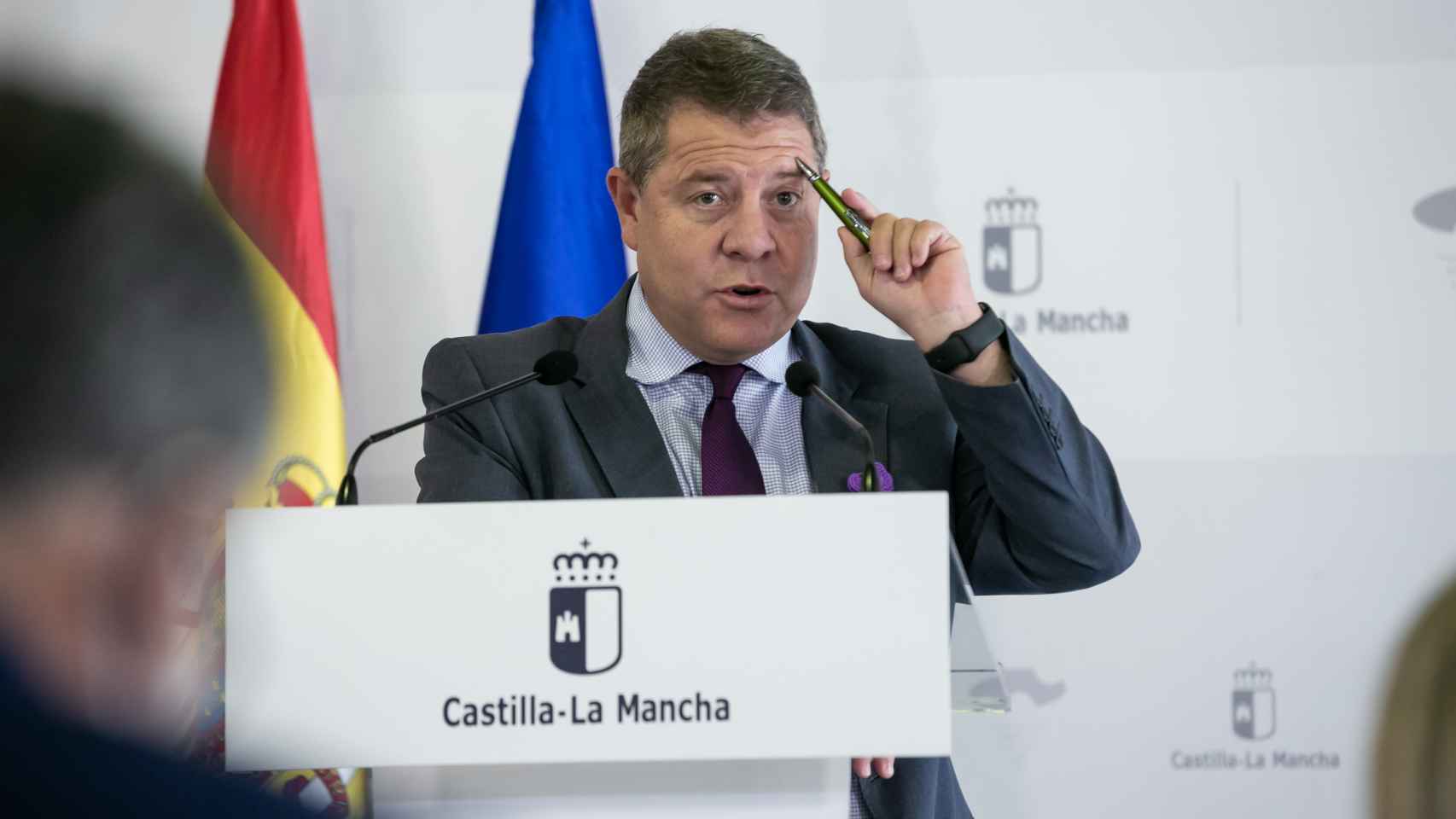 Emiliano García-Page, presidente de Castilla-La Mancha, este viernes en Toledo (Foto: JCCM)