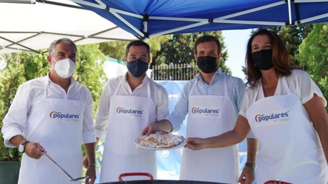 Elías Bendodo, Juanma Moreno, Pablo Casado y Toñi Ledesma.