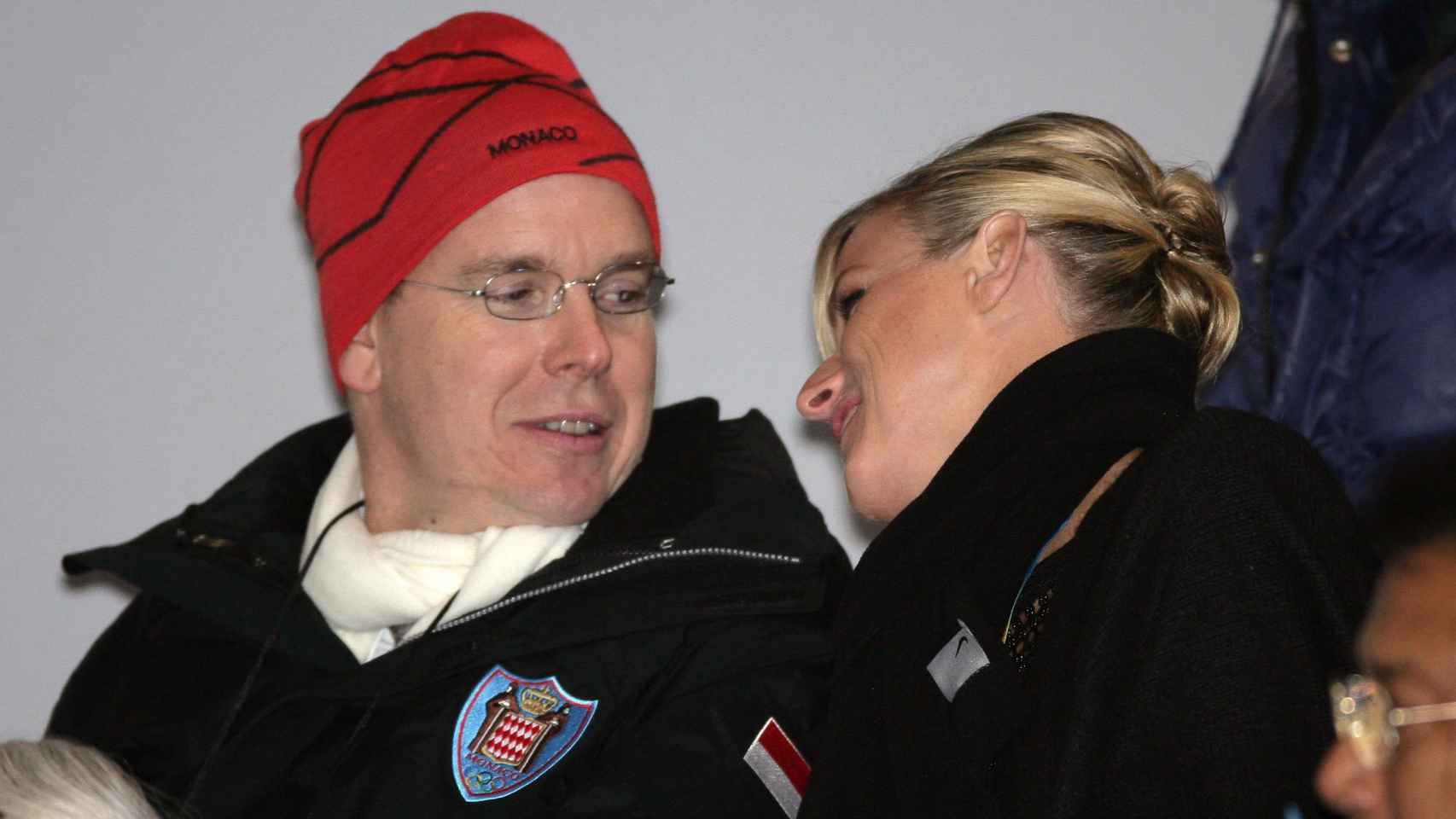 El príncipe Alberto de Mónaco y Charlène en los Juegos Olímpicos de Invierno de Turín 2006.