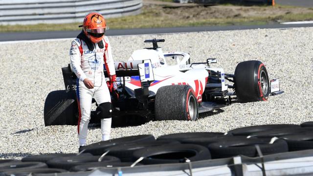 Nikita Mazepin tras una salida de pista en Zandvoort