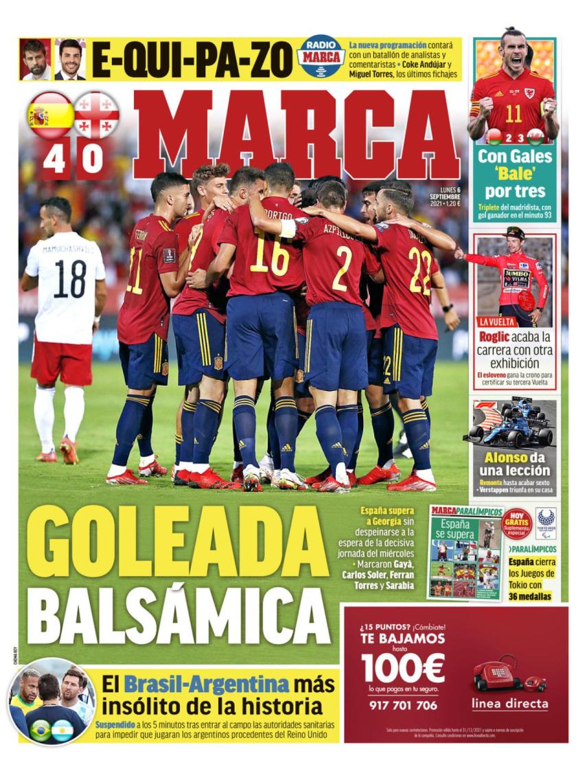 La portada del diario MARCA (06/09/2021)