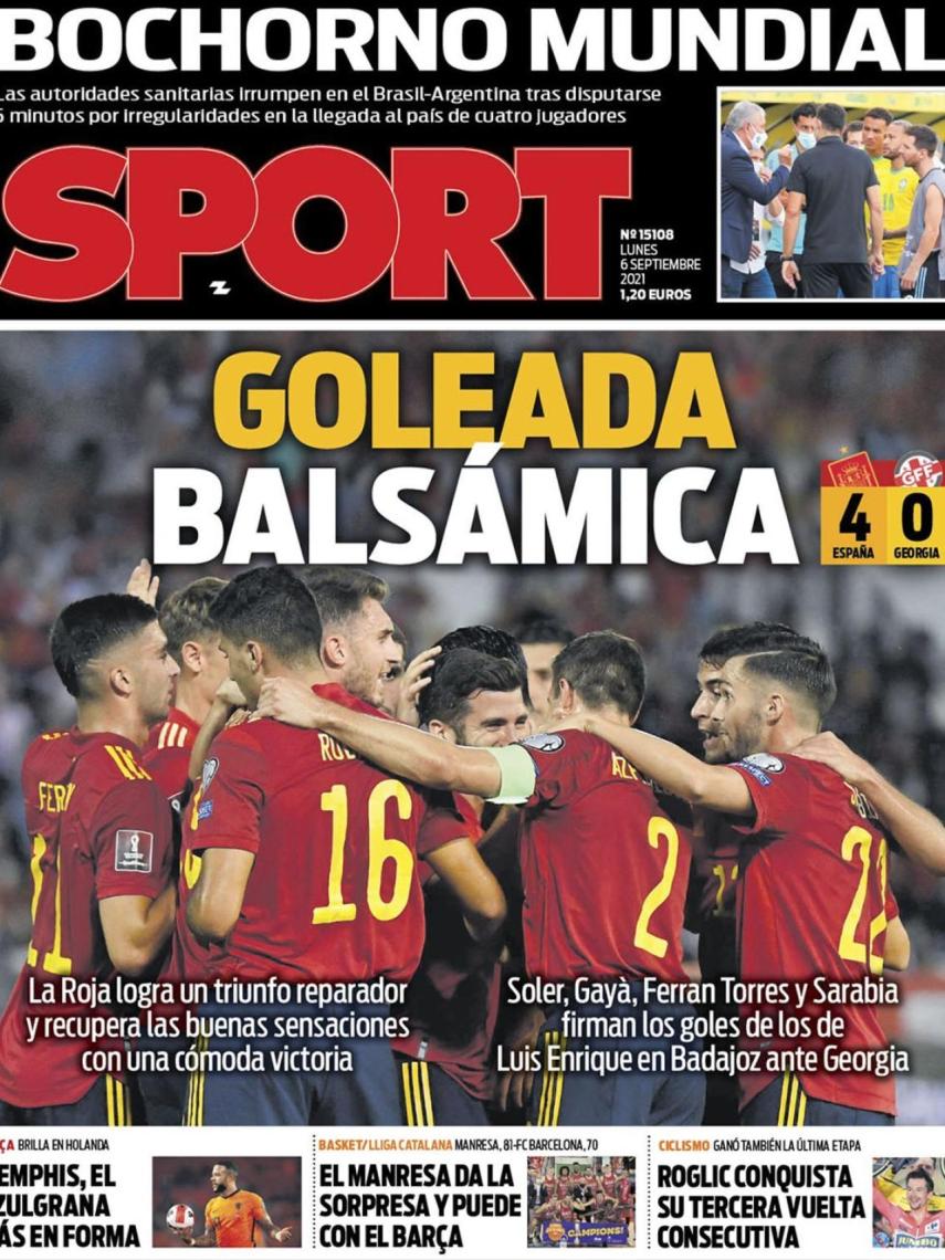 La portada del diario SPORT (06/09/2021)