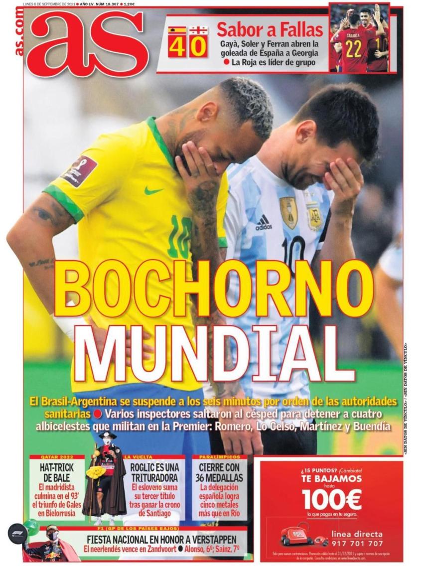 La portada del diario AS (06/09/2021)