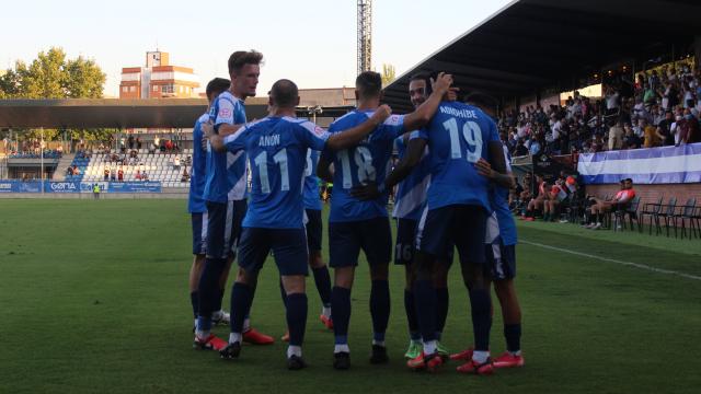 Talavera de la Reina celebrando un gol ante la UD Sanse