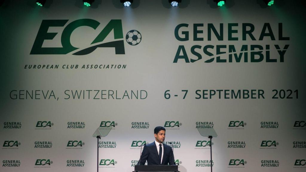 Nasser Al-Khelaifi, en la asamblea general de la ECA